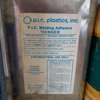 Tool chemicals Hydraulic jack oil, bar and chain oil, etc.