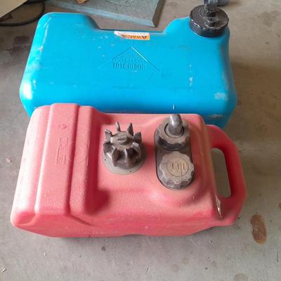 Gas container and blue container for chemicals or water