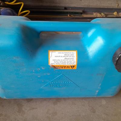 Gas container and blue container for chemicals or water