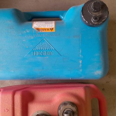 Gas container and blue container for chemicals or water