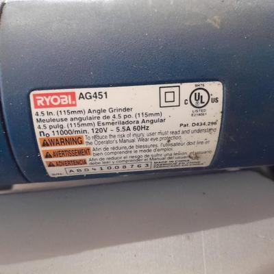 Ryobi 4.5" Angle Grinder Model AG451 with case and instruction manual