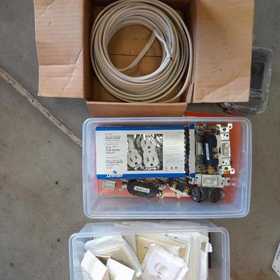 Electrical wire, light switches and outlets with an assortment of covers
