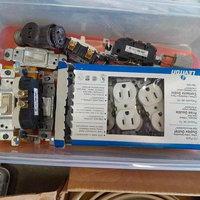 Electrical wire, light switches and outlets with an assortment of covers