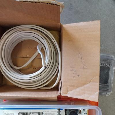 Electrical wire, light switches and outlets with an assortment of covers