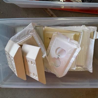 Electrical wire, light switches and outlets with an assortment of covers