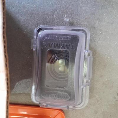 Electrical wire, light switches and outlets with an assortment of covers