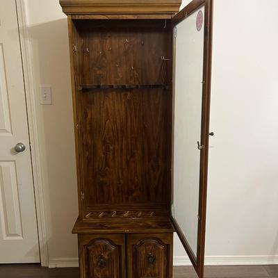 Wooden Gun Cabinet With Lock