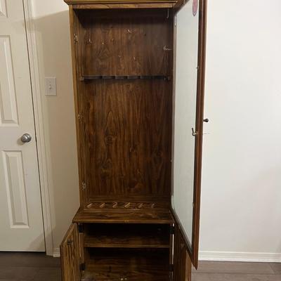 Wooden Gun Cabinet With Lock