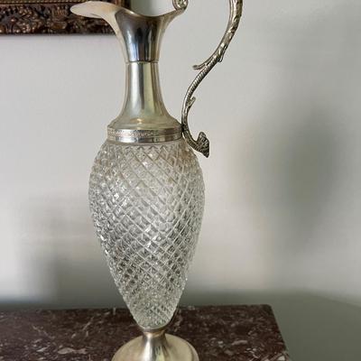 Crystal Bottle Decanter  Made in Italy With Serving Glasses