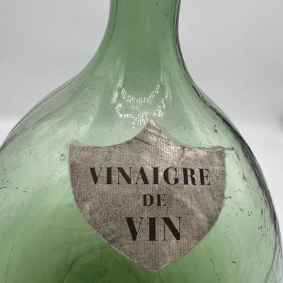French Antique Large Demijohn Glass Bottle