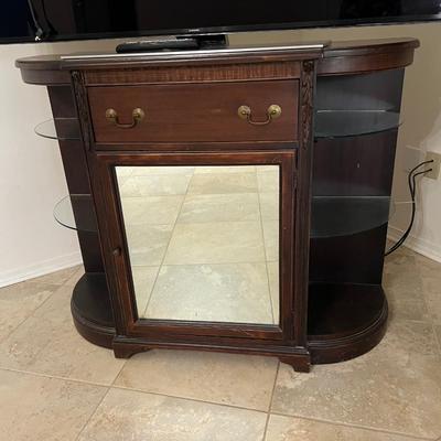 Solid Wood Mirror Front Media TV Stand *Read Details