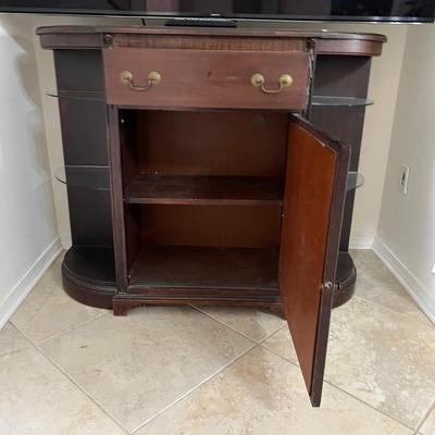 Solid Wood Mirror Front Media TV Stand *Read Details