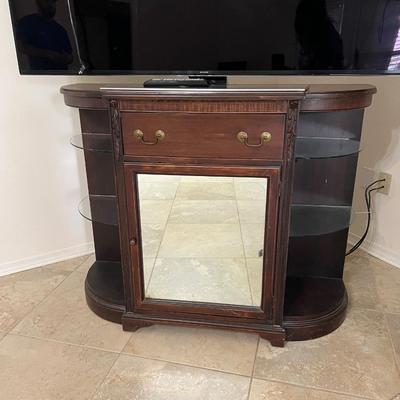 Solid Wood Mirror Front Media TV Stand *Read Details
