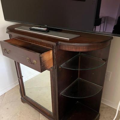 Solid Wood Mirror Front Media TV Stand *Read Details