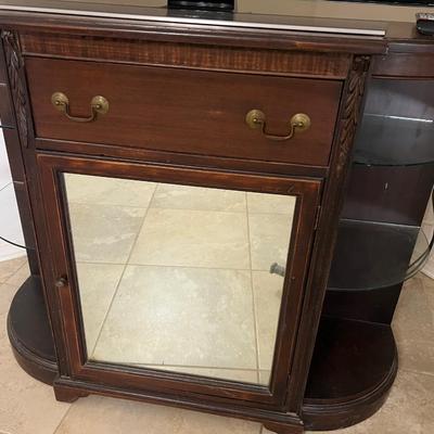 Solid Wood Mirror Front Media TV Stand *Read Details