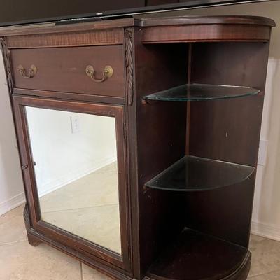 Solid Wood Mirror Front Media TV Stand *Read Details
