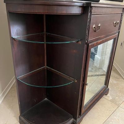 Solid Wood Mirror Front Media TV Stand *Read Details