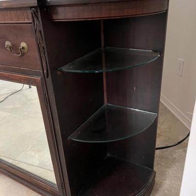 Solid Wood Mirror Front Media TV Stand *Read Details