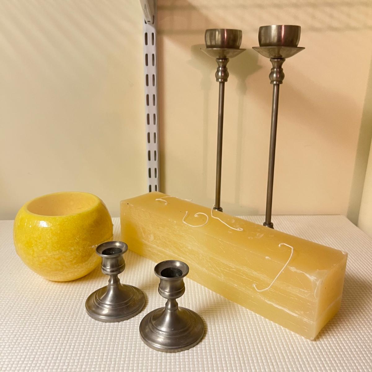 Assortment of Candles & Candlestick Holders (2BC2RG)