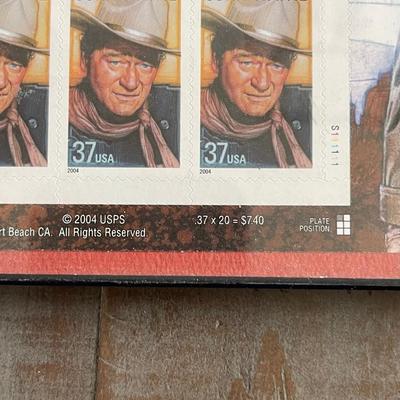 John Wayne Legends of Hollywood 20 - 37cent Stamp Sheet - Mint Condition - Unused
