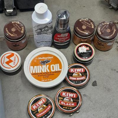 Boot and shoe polish, and Mink oil all good!