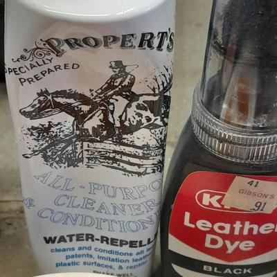 Boot and shoe polish, and Mink oil all good!