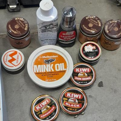 Boot and shoe polish, and Mink oil all good!
