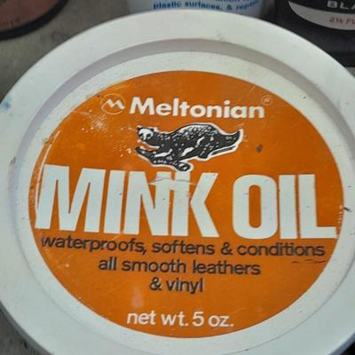 Boot and shoe polish, and Mink oil all good!