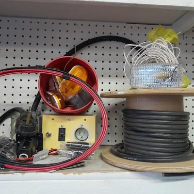 Huge lot of electrical / trailer wire, Lights, and more