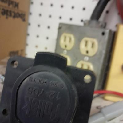 Huge lot of electrical / trailer wire, Lights, and more