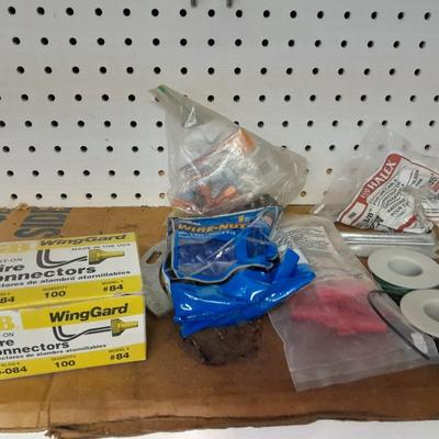 Huge lot of electrical / trailer wire, Lights, and more