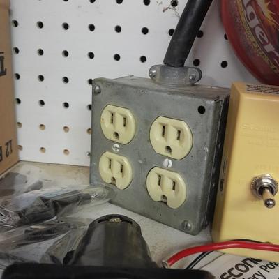 Huge lot of electrical / trailer wire, Lights, and more