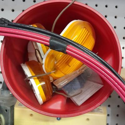 Huge lot of electrical / trailer wire, Lights, and more
