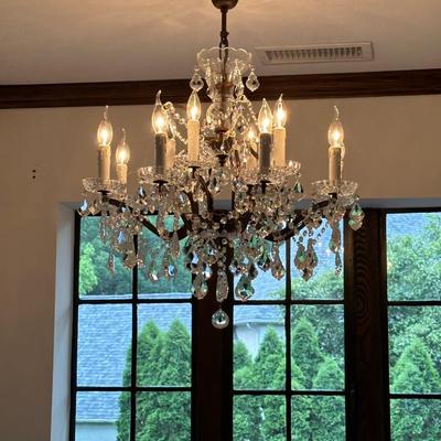 Restoration Hardware 19TH C. ROCOCO IRON & CRYSTAL ROUND CHANDELIER 28"