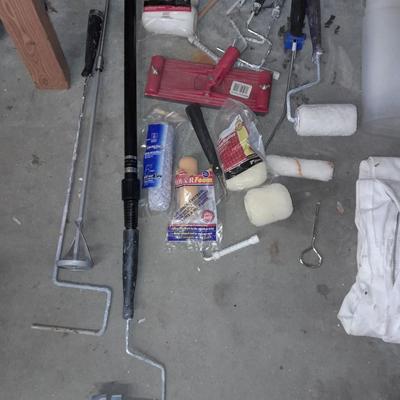 Paint rollers, Paint suit, and other painting tools