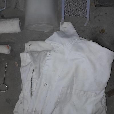 Paint rollers, Paint suit, and other painting tools