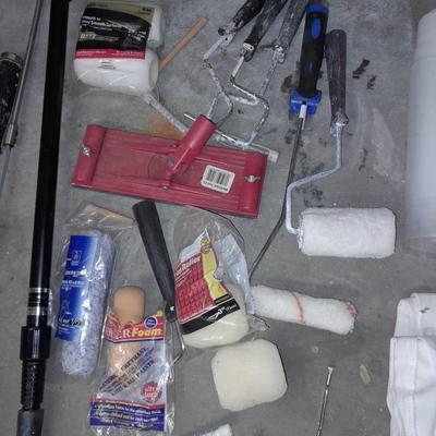 Paint rollers, Paint suit, and other painting tools