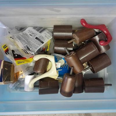 Three small totes of home repair / Furniture refinishing items