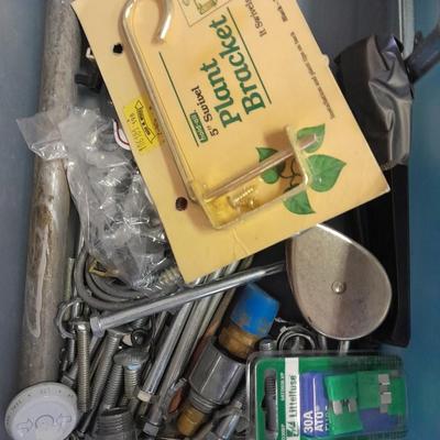 Three small totes of home repair / Furniture refinishing items