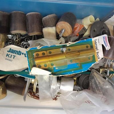 Three small totes of home repair / Furniture refinishing items