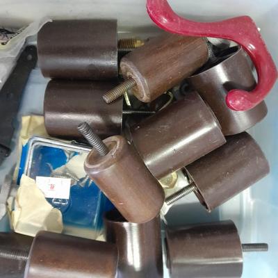 Three small totes of home repair / Furniture refinishing items