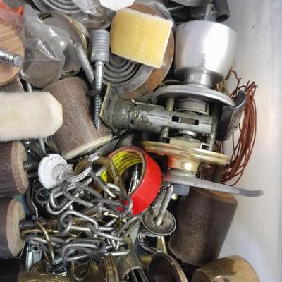 Three small totes of home repair / Furniture refinishing items