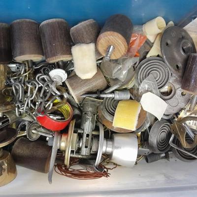 Three small totes of home repair / Furniture refinishing items