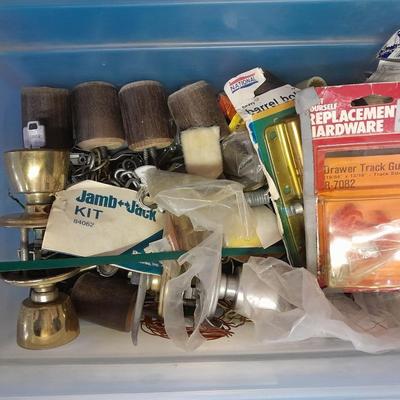 Three small totes of home repair / Furniture refinishing items