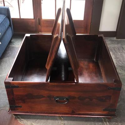 Beautiful Custom Made Wood Coffee Table with Metal Hardware