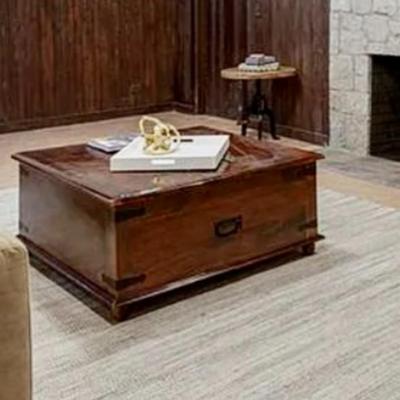 Beautiful Custom Made Wood Coffee Table with Metal Hardware