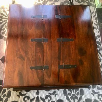 Beautiful Custom Made Wood Coffee Table with Metal Hardware