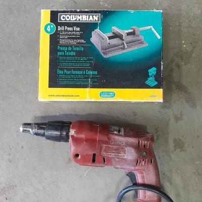 Milwaukee Corded drill with drill press vise