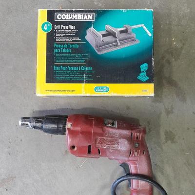 Milwaukee Corded drill with drill press vise