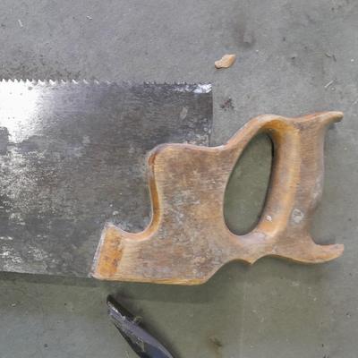 Canvas tool belt and Leather tool belt with saw, hammer, and claw